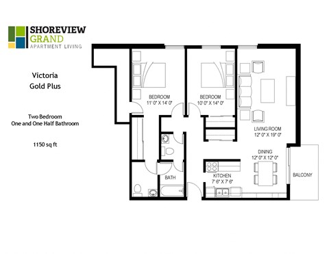 Victoria Gold Plus Floor Plan at Shoreview Grand, Shoreview